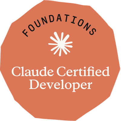 Claude Certified Developer – Foundations badge issued by Anthropic